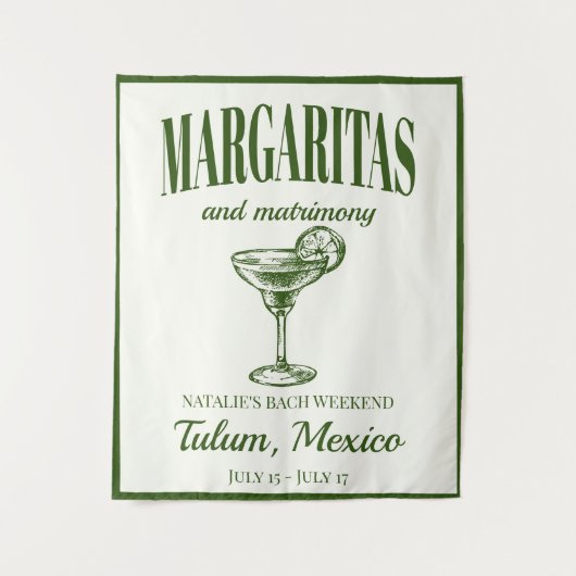 マルガリータと結婚ソーシャルカクテルの旅程 タペストリー (正面)