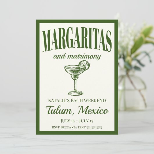 マルガリータと結婚ソーシャルカクテルの旅程 招待状 (スタンド正面)
