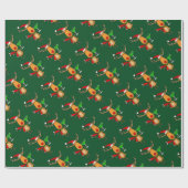 マルガリータのクリスマスの芸術を飲んでいるおもしろいなトナカイ ラッピングペーパー (フラット)