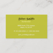 マルガリータのバーテンダーの名刺 名刺 (裏面)