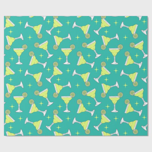 マルガリータのボトルがデザインされた ラッピングペーパー (フラット)