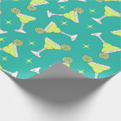 マルガリータのボトルがデザインされた ラッピングペーパー (角)