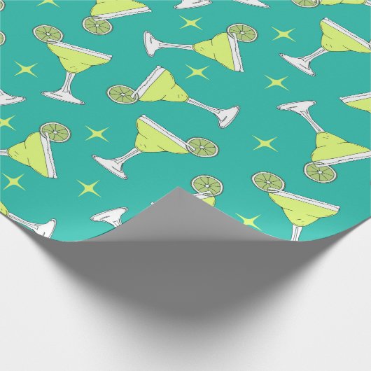 マルガリータのボトルがデザインされた ラッピングペーパー (角)