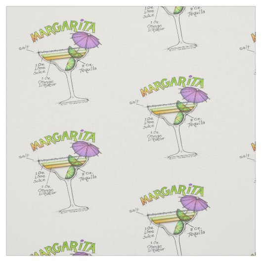 マルガリータのレシピのカクテルの芸術 ファブリック (見本)