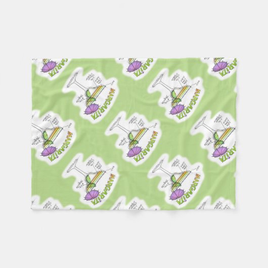 マルガリータのレシピのカクテルの芸術 フリースブランケット (正面(横))