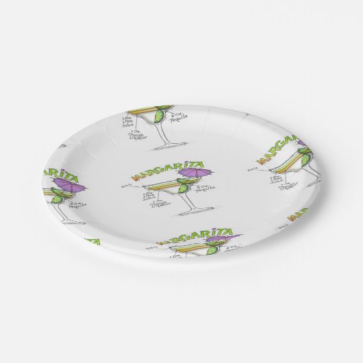 マルガリータのレシピのカクテルの芸術 ペーパープレート (アングル)