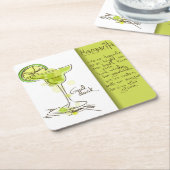 マルガリータのレシピ スクエアペーパーコースター (アングル)