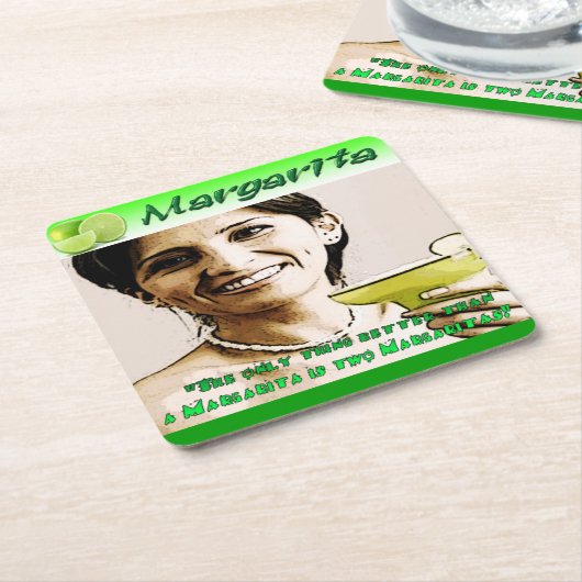 マルガリータの飲み物のコースター スクエアペーパーコースター (アングル)