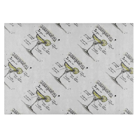 マルガリータの飲み物のレシピのデザイン カッティングボード (正面)