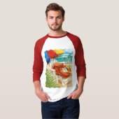 マルガリータを飲むロブスター Tシャツ (正面フル)