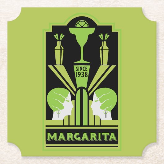 マルガリータアールデコカクテル ペーパーコースター (正面)