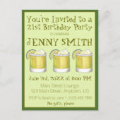 マルガリータカクテル21歳の誕生日バチェロレッテ インビテーションポストカード (正面)