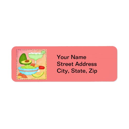 マルガリータカラフルグアカモールおもしろい祝 ラベル (正面)
