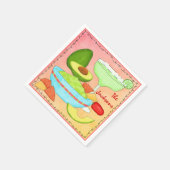 マルガリータカラフルグアカモールコーラル スタンダードカクテルナプキン (角)