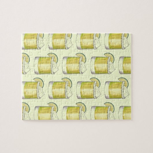 マルガリータサマーカクテルミックスドリンクライムグリーン ジグソーパズル (横)