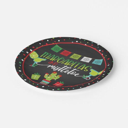 マルガリータス&ミスレトークリスマスパーティープレート ペーパープレート (アングル)