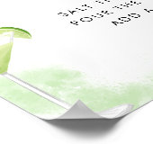 マルガリータバー結婚ライム又はブライダルシャワー標識 ポスター (角)