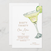 マルガリータパーティーインザハウスダーティ30誕生日 招待状 (正面/裏面)