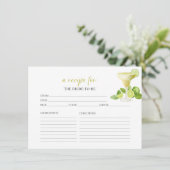 マルガリータパーティーフローラブライダルシャワーレシピカード 招待状 (スタンド正面)