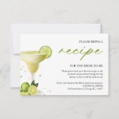 マルガリータパーティーブライダルシャワーレシピ要求 招待状 (正面)