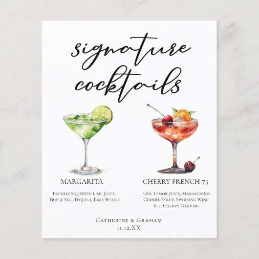 マルガリータフランスのさくらんぼ75結婚さんのカクテルメニュー (正面)