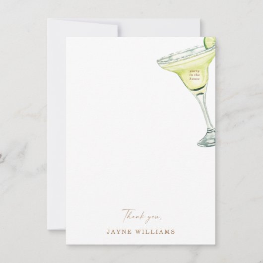 マルガリータブライダルシャワーサンキューユー招待状 招待状 (正面)