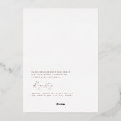 マルガリータブライダルシャワーバラ金ゴールド 箔招待状 (裏面)