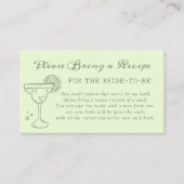 マルガリータブライダルシャワーレシピ要求 エンクロージャーカード (正面)