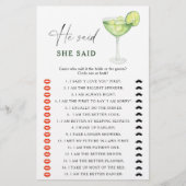 マルガリータブライダルシャワー彼は彼女はゲームを言った (正面)