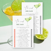 マルガリータブライダルシャワー彼は彼女はゲームを言った