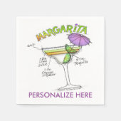 マルガリータレシピカクテルアート スタンダードカクテルナプキン (正面)