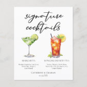 マルガリータロングアイランドティーのシグネチャーカクテルメニュー (正面)