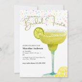 マルガリータ図解入りの、写真付きのライムメキシコブライダルフィエスタ 招待状 (正面)