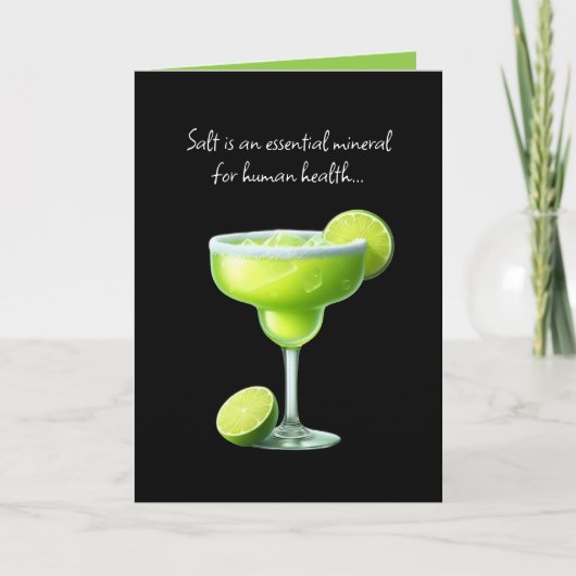 マルガリータ愛好家のおもしろい記入された折り畳みグリーティングカード カード (正面)