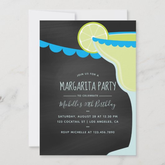 マルガリータ誕生日カクテルパーティーシャルボード 招待状 (正面)