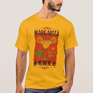 マルガリータ魔法はっきりした- 「テキラタイム」グラフィック Tシャツ