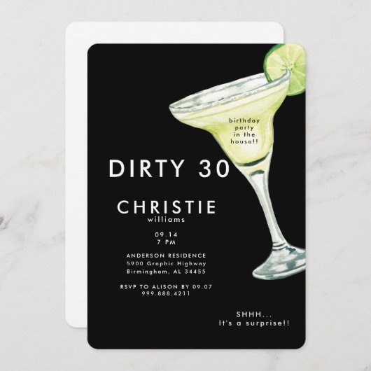 マルガリータ30thサプライズブラックバースデーパーティーII 招待状 (正面/裏面)