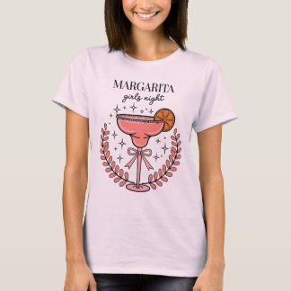 マルガリータ ガールズ ナイト アウト 楽しい ピンク Tシャツ