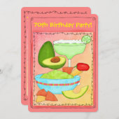 マルガリータ・グアカモレ70th Birthday Party Invitation 招待状 (正面/裏面)
