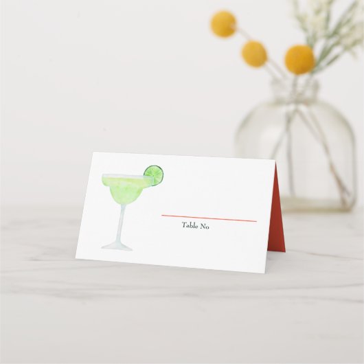 マルガリータ グラス、テキーラとタコのフィエスタ プレイスカード (正面)