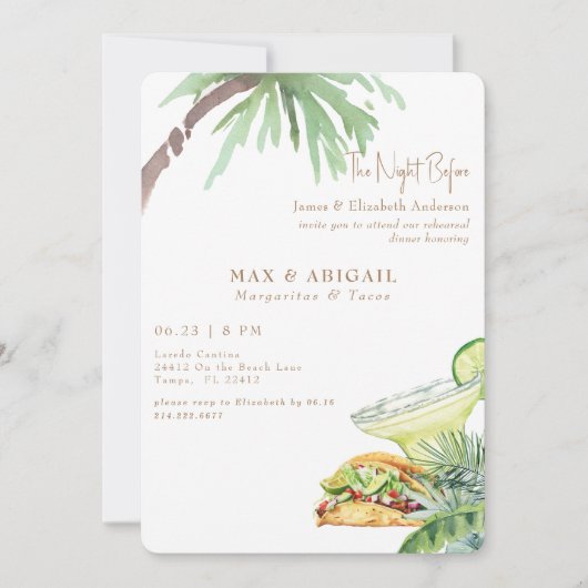 マルガリータ&タコスタトロピカルIIの前夜 招待状 (正面)