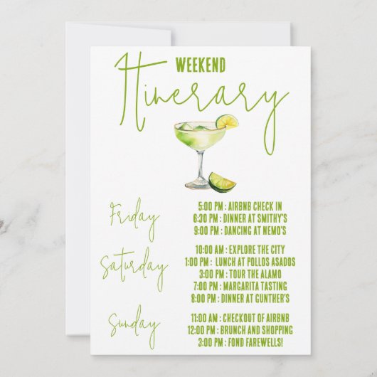 マルガリータ&マトリモニーバチェロレッテウィークエンドパーティー 招待状 (裏面)