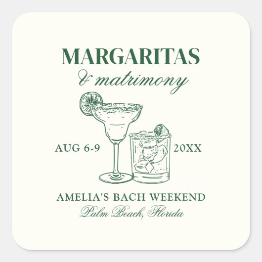 マルガリータ&マトリモニーバチェロレッテウィークエンド スクエアシール (正面)