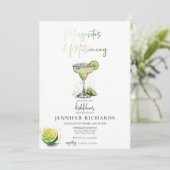 マルガリータ |ライム |熱帯ブライダルシャワー 招待状 (スタンド正面)
