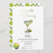 マルガリータ |ライム |熱帯ブライダルシャワー 招待状 (正面/裏面)