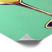 マルガリータcoctail、レトロ、ソフトポステル色。 ポスター (角)