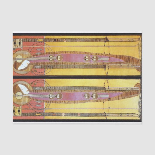 マルガレマクドナルド・マクキントシュによる刺繍パネル 薄葉紙 (正面)