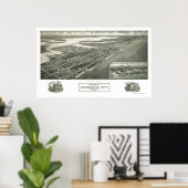 マルガートシティ, NJパノラママップ – 1925 ポスター (ホームオフィス)