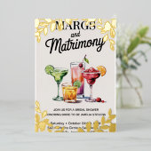 マルクスと結婚ブライダルシャワーの招待 | ワット 箔招待状 (立ち正面)