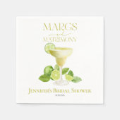 マルクスと結婚 | 水彩ブライダルシャワー スタンダードカクテルナプキン (正面)